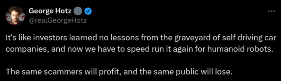 Tweet from George Hotz